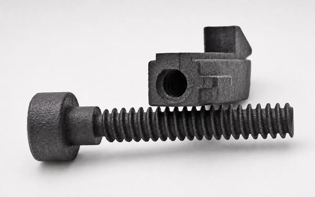 FDM printed functional thermoplastic parts with visible layered construction