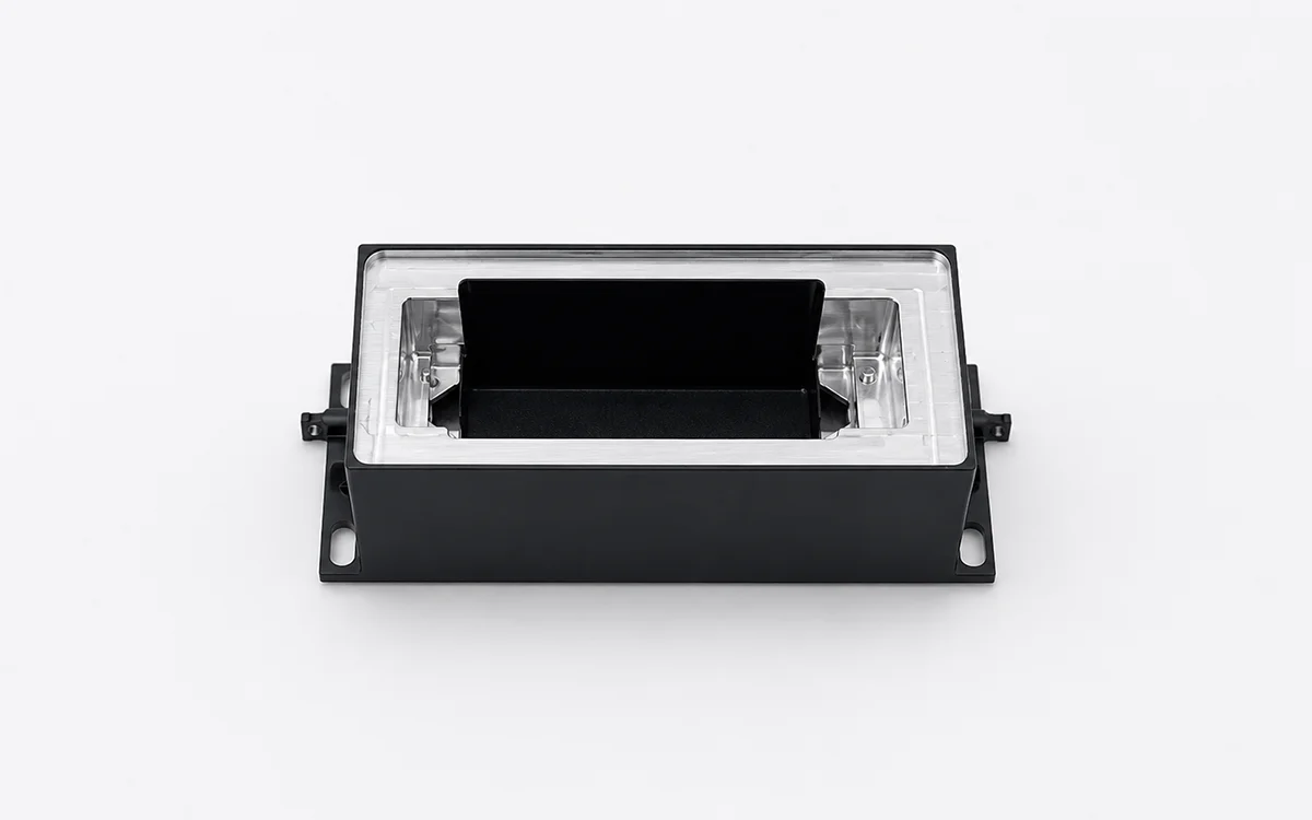 Precision CNC milled component showing multiple machined faces and features