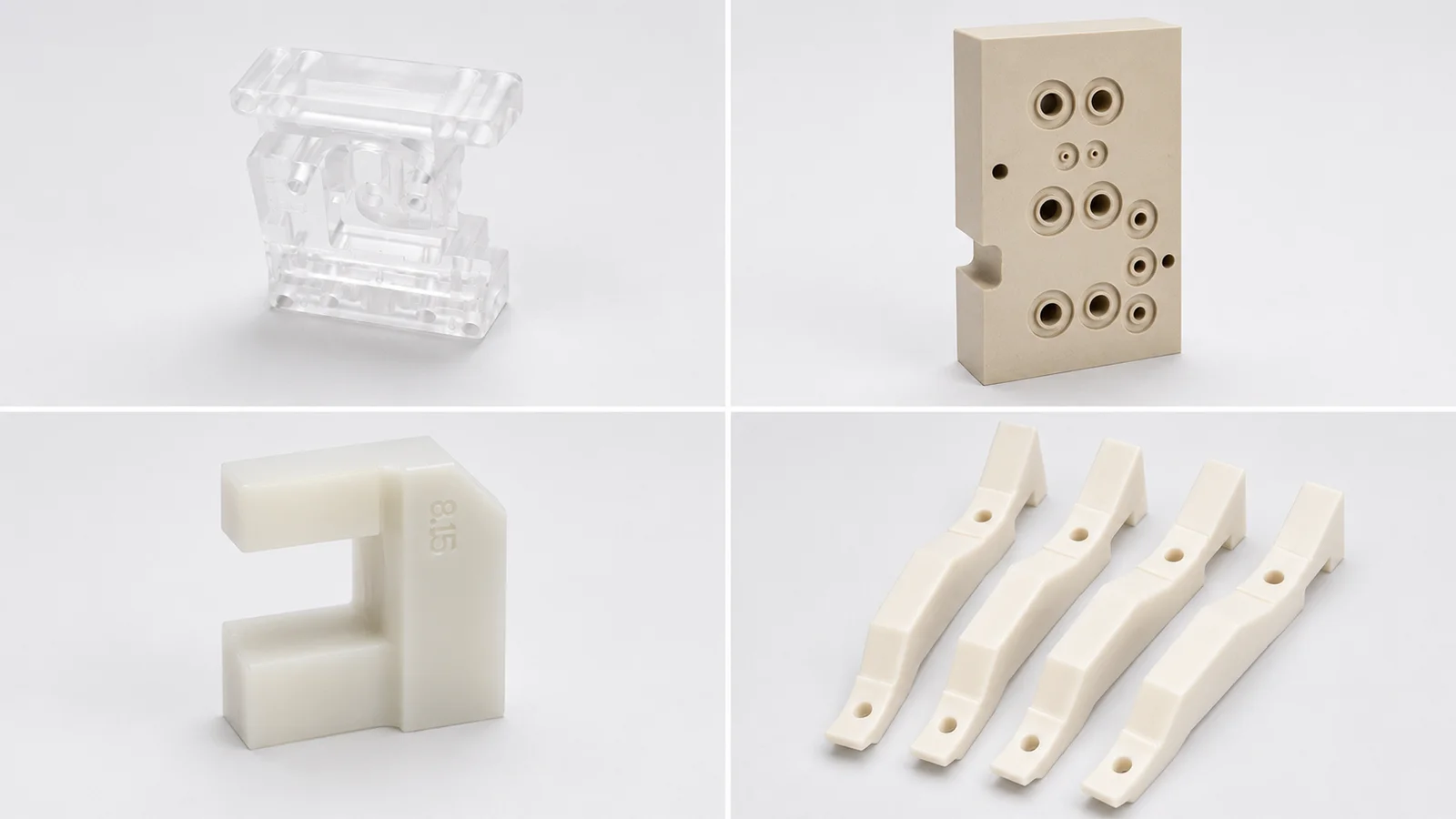 CNC machined parts made from metals and engineering plastics