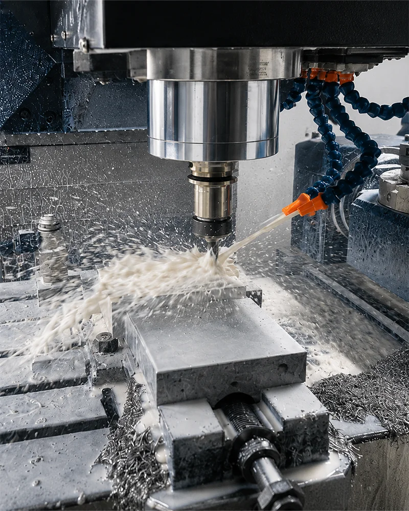 Placeholder for a close-up of a cutting tool, fixture and machined surface