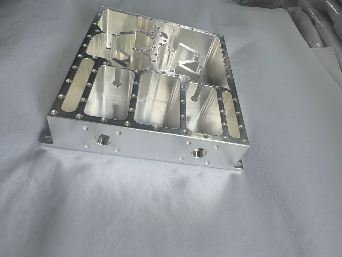 Filter housing with deep pockets, internal walls, threaded cover holes and side ports
