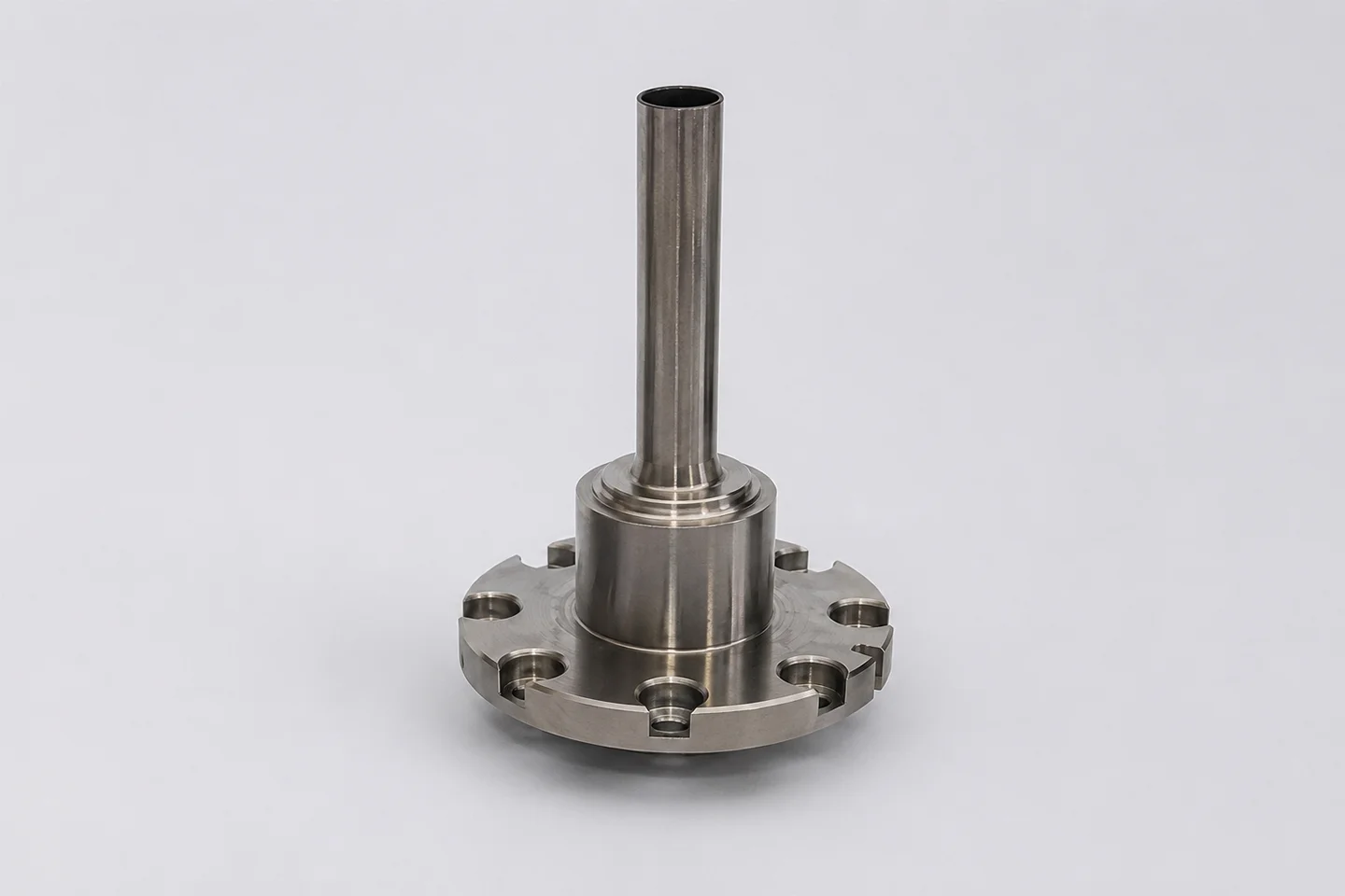 Five-axis machined titanium aerospace part
